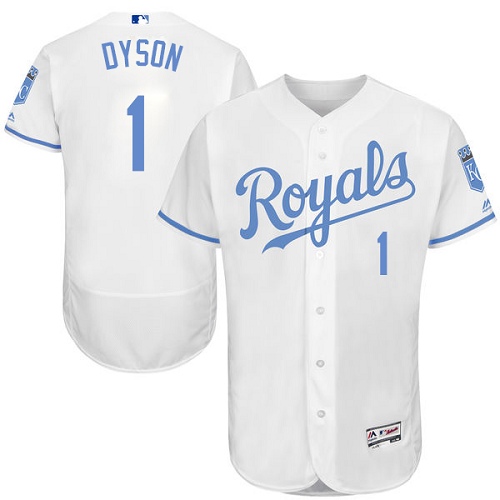 Royals 1 Jarrod Dyson White Father's Day Flexbase Jersey