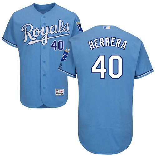 Royals 40 Kelvin Herrera Light Blue Flexbase Jersey