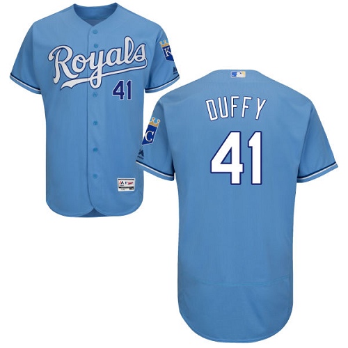 Royals 41 Danny Duffy Light Blue Flexbase Jersey