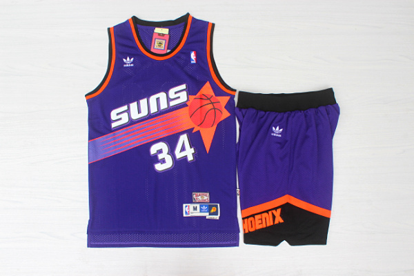 Suns 34 Charles Barkley Purple Hardwood Classics Jersey(With Shorts)
