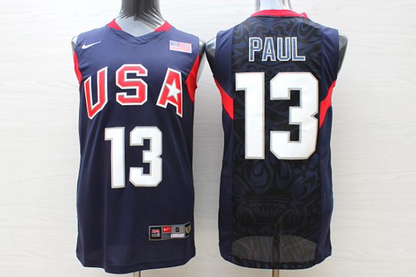Team USA Basketball 13 Chris Paul Navy Nike Stitched Jersey