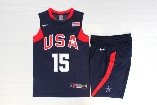 Team USA Basketball 15 Carmelo Anthony Navy Nike Stitched Jersey(With Shorts)