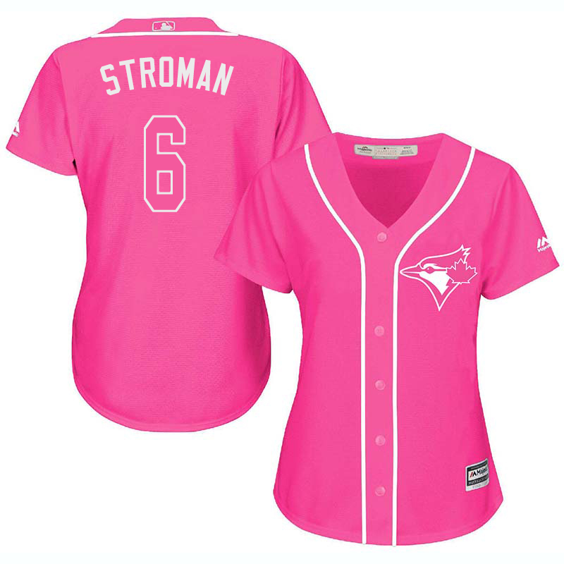 Blue Jays 6 Marcus Stroman Pink Women Cool Base Jersey