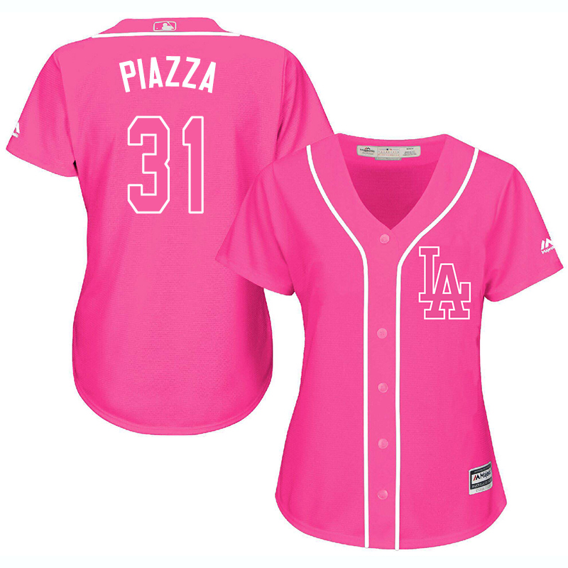 Dodgers 31 Mike Piazza Pink Women Cool Base Jersey Dodgers 31 Mike Piazza Pink Women Cool Base Jersey