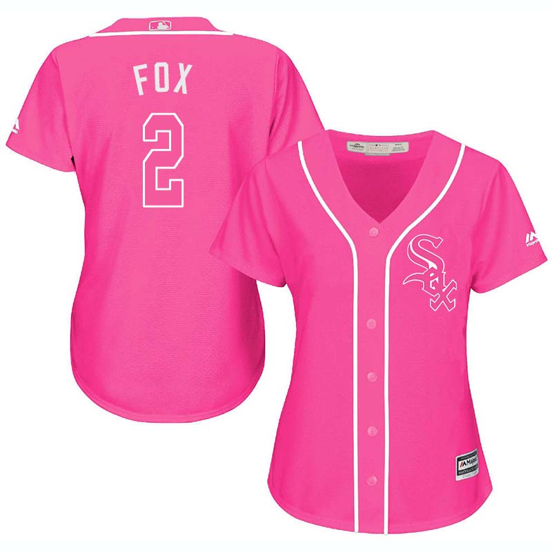 White Sox 2 Nellie Fox Pink Women Cool Base Jersey