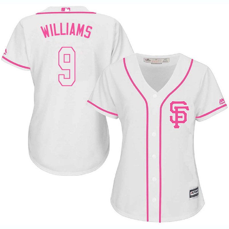 Giants 9 Matt Williams White Pink Women Cool Base Jersey