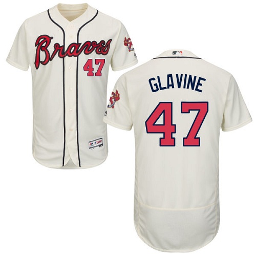 Braves 47 Tom Glavine Cream Flexbase Jersey