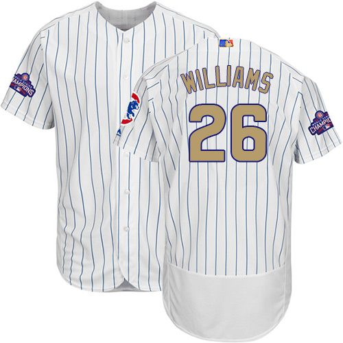 Cubs 26 Billy Williams White World Series Champions Gold Program Flexbase Jersey - Click Image to Close