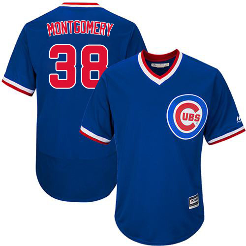 Cubs 38 Mike Montgomery Blue Cooperstown Cool Base Jersey