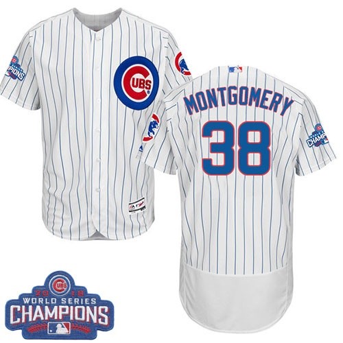 Cubs 38 Mike Montgomery White 2016 World Series Champions Flexbase Jersey