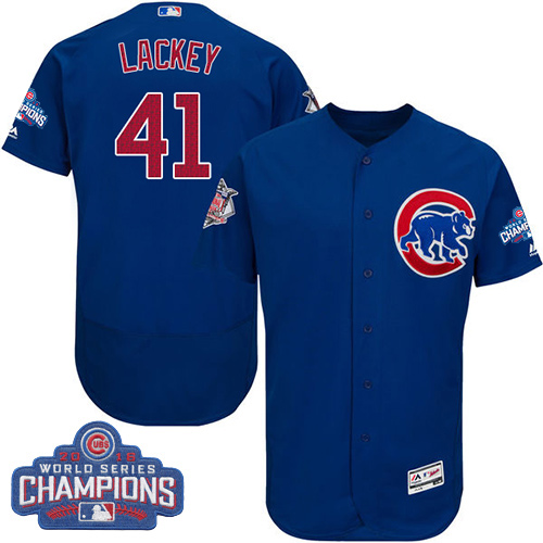 Cubs 41 John Lackey Blue 2016 World Series Champions Flexbase Jersey