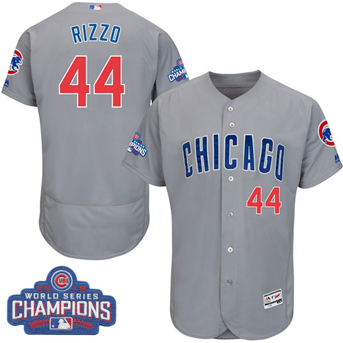 Cubs 44 Anthony Rizzo Gray 2016 World Series Champions Flexbase Jersey