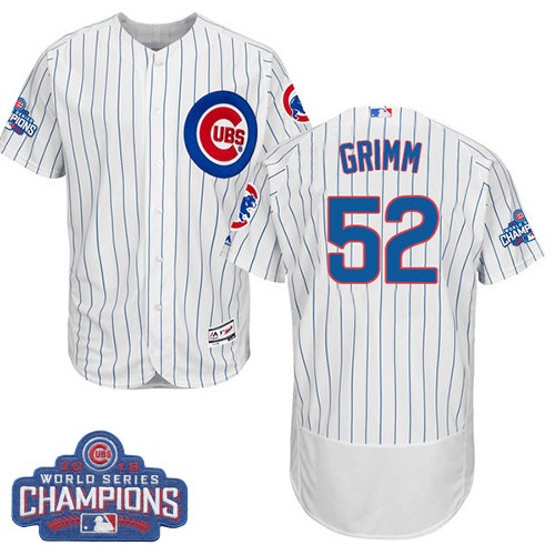 Cubs 52 Justin Grimm White 2016 World Series Champions Flexbase Jersey