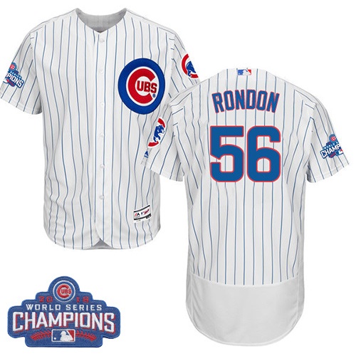 Cubs 56 Hector Rondon White 2016 World Series Champions Flexbase Jersey