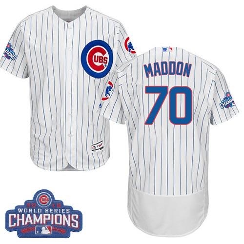Cubs 70 Joe Maddon White 2016 World Series Champions Flexbase Jersey