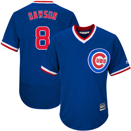 Cubs 8 Andre Dawson Blue Cooperstown Cool Base Jersey