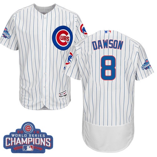 Cubs 8 Andre Dawson White 2016 World Series Champions Flexbase Jersey