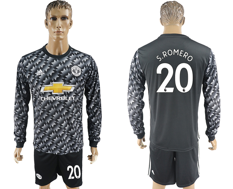 2017-18 Manchester United 20 S.ROMERO Away Long Sleeve Soccer Jersey