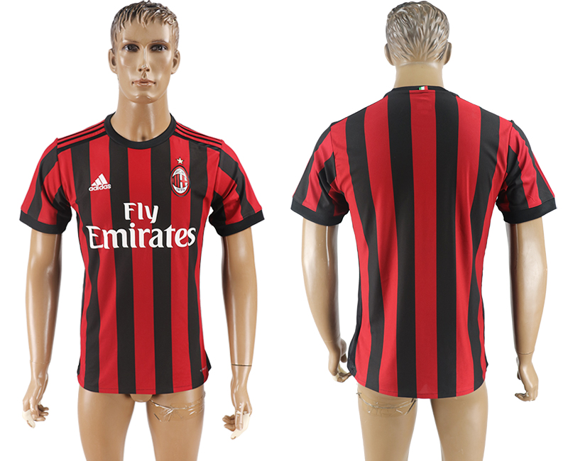 2017-18 AC Milan Home Thailand Soccer Jersey 2017-18 AC Milan Home Thailand Soccer Jersey