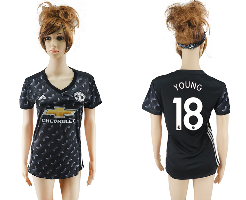 2017-18 Manchester United 18 YOUNG Away Women Soccer Jersey