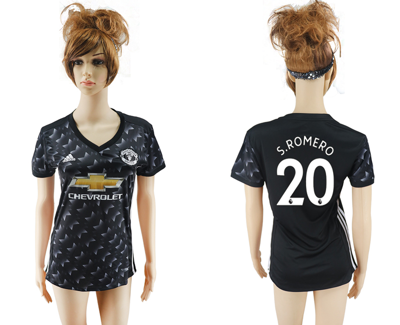 2017-18 Manchester United 20 S.ROMERO Away Women Soccer Jersey