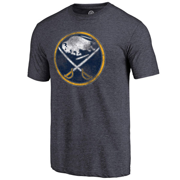 Buffalo Sabres Fanatics Branded Distressed Team Primary Logo Tri Blend T-Shirt Navy