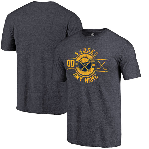 Buffalo Sabres Fanatics Branded Personalized Insignia Tri Blend T-Shirt Navy - Click Image to Close