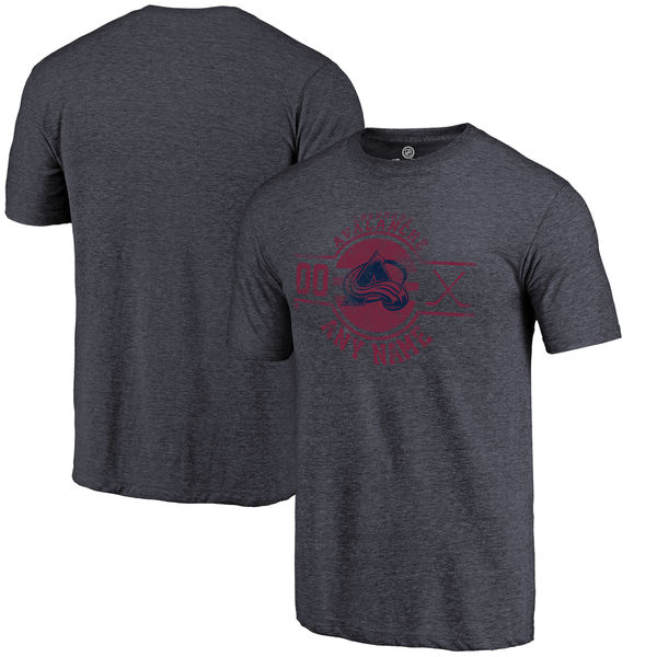 Colorado Avalanche Fanatics Branded Personalized Insignia Tri Blend T-Shirt Navy