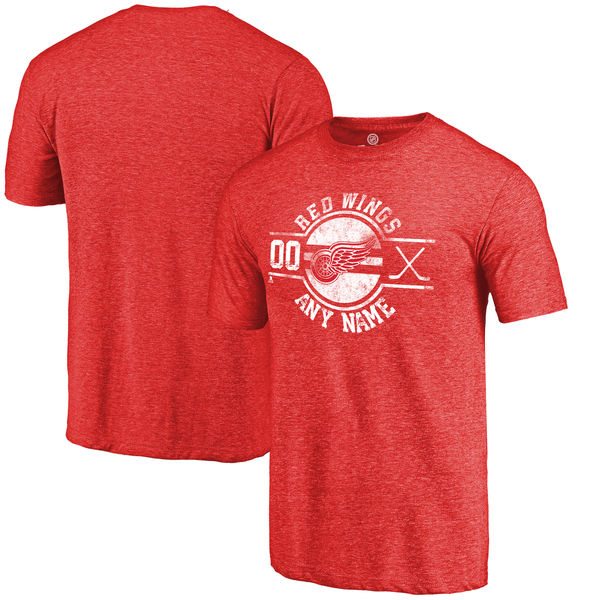 Detroit Red Wings Fanatics Branded Personalized Insignia Tri Blend T-Shirt Red