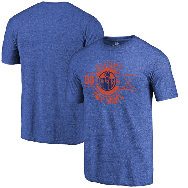 Edmonton Oilers Fanatics Branded Personalized Insignia Tri Blend T-Shirt Royal