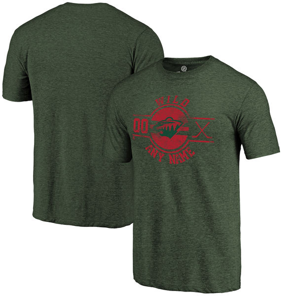 Minnesota Wild Fanatics Branded Personalized Insignia Tri Blend T-Shirt Green - Click Image to Close