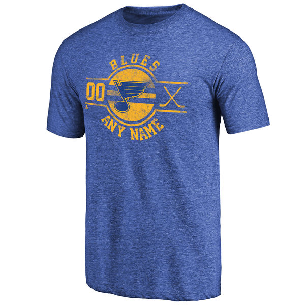 St. Louis Blues Fanatics Branded Personalized Insignia Tri Blend T-Shirt Royal