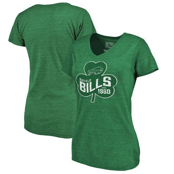 Buffalo Bills Pro Line by Fanatics Branded Women's St. Patrick's Day Paddy's Pride Tri Blend T-Shirt Green