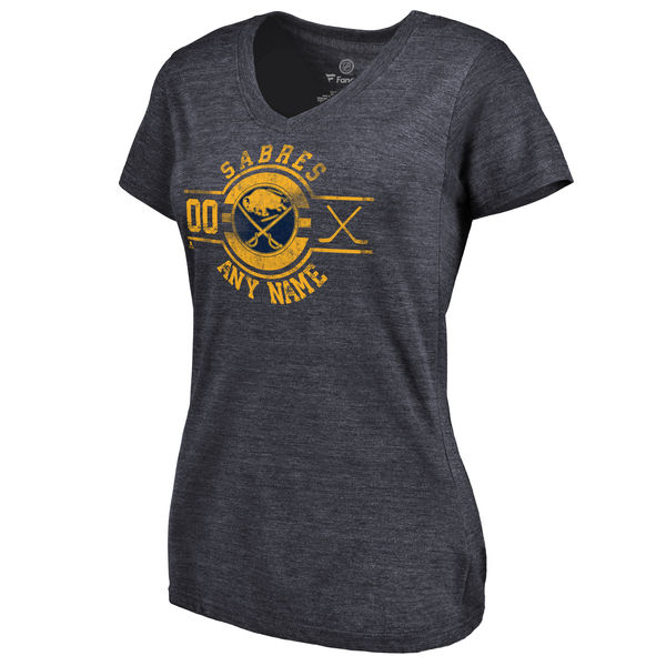 Buffalo Sabres Fanatics Branded Women's Personalized Insignia Tri Blend T-Shirt Navy
