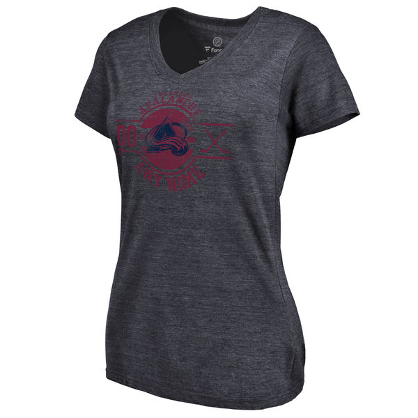 Colorado Avalanche Fanatics Branded Women's Personalized Insignia Tri Blend T-Shirt Navy