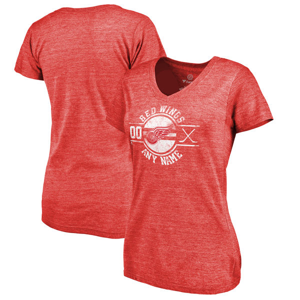 Detroit Red Wings Fanatics Branded Women's Personalized Insignia Tri Blend T-Shirt Red