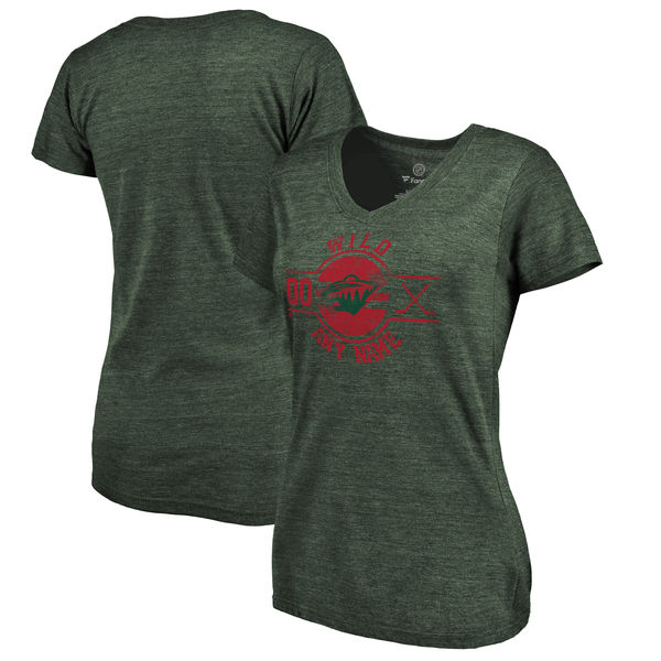 Minnesota Wild Fanatics Branded Women's Personalized Insignia Tri Blend T-Shirt Green