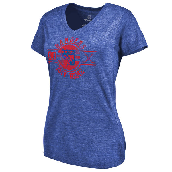 New York Rangers Fanatics Branded Women's Personalized Insignia Tri Blend T-Shirt Royal
