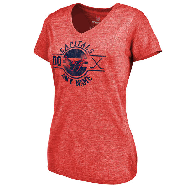Washington Capitals Fanatics Branded Women's Personalized Insignia Tri Blend T-Shirt Red