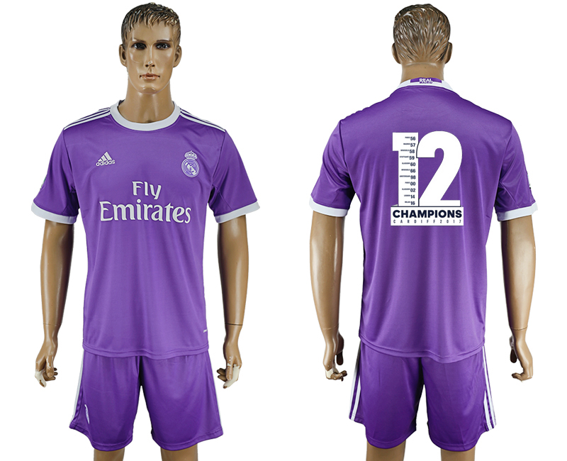 2016-17 Real Madrid Away 12 UEFA Champion League Soccer Jersey