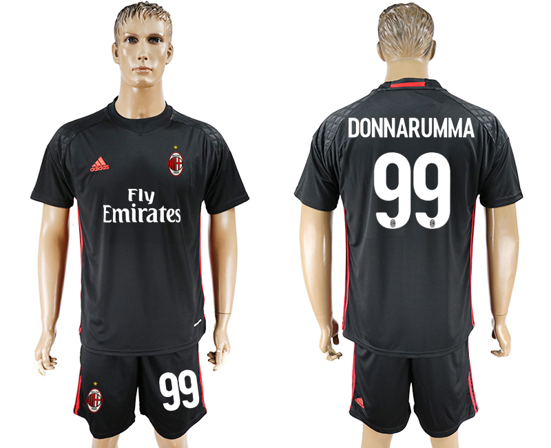 2017-18 AC Milan 99 DONNARUMMA Black Goalkeeper Soccer Jersey