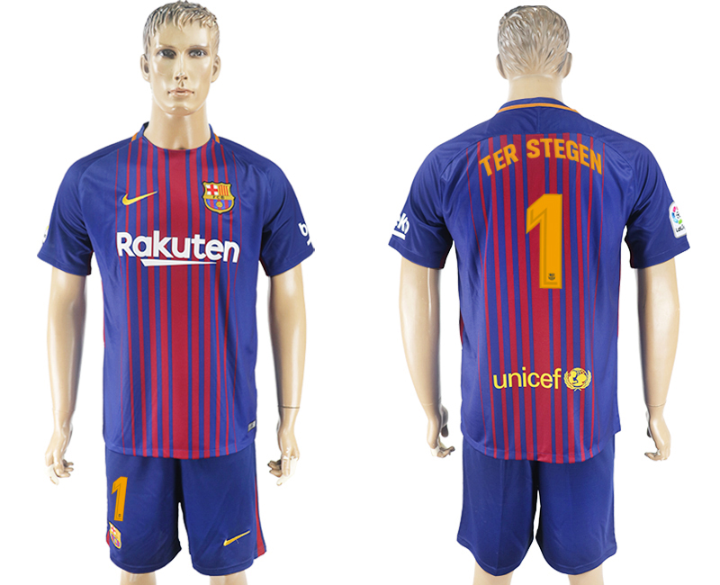 2017-18 Barcelona 1 TER STEGEN Home Soccer Jersey