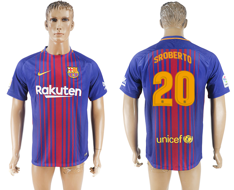 2017-18 Barcelona 20 SROBERTO Home Thailand Soccer Jersey