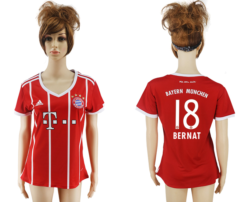 2017-18 Bayern Munich 18 BERNAT Home Women Soccer Jersey