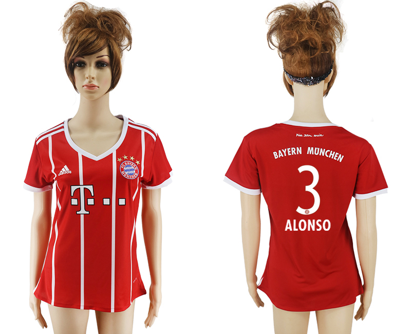 2017-18 Bayern Munich 3 ALONSO Home Women Soccer Jersey 2017-18 Bayern Munich 3 ALONSO Home Women Soccer Jersey