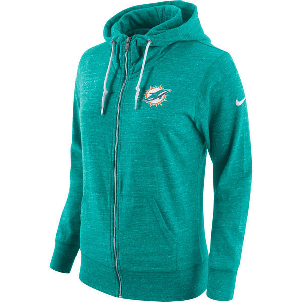 Nike Dolphins Fresh Logo Teal Women's Full Zip Hoodie