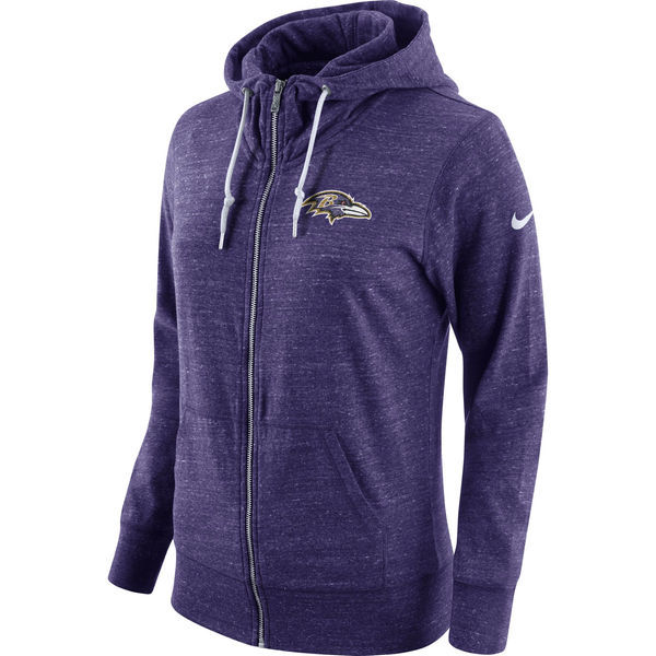 Nike Ravens Fresh Logo Purple Women's Full Zip Hoodie