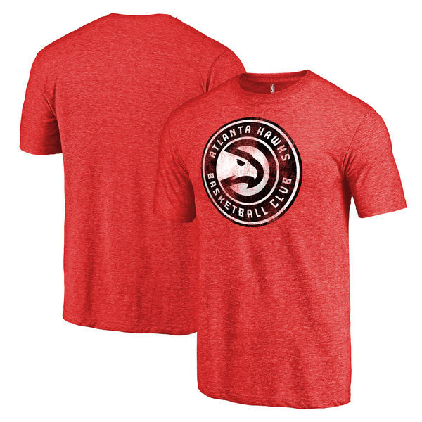 Atlanta Hawks Distressed Team Logo Red Men's T-Shirt
