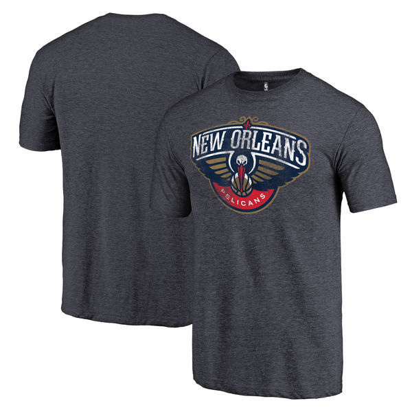 New Orleans Pelicans Distressed Team Logo D.Gray Men's T-Shirt