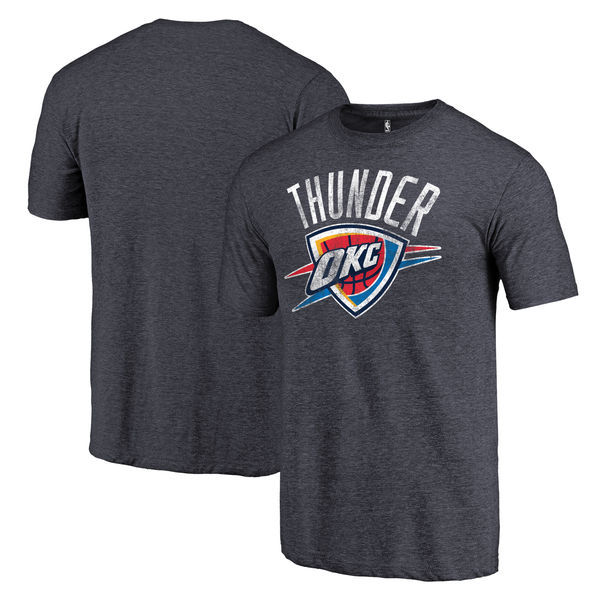 Oklahoma City Thunder Distressed Team Logo D.Gray Men's T-Shirt